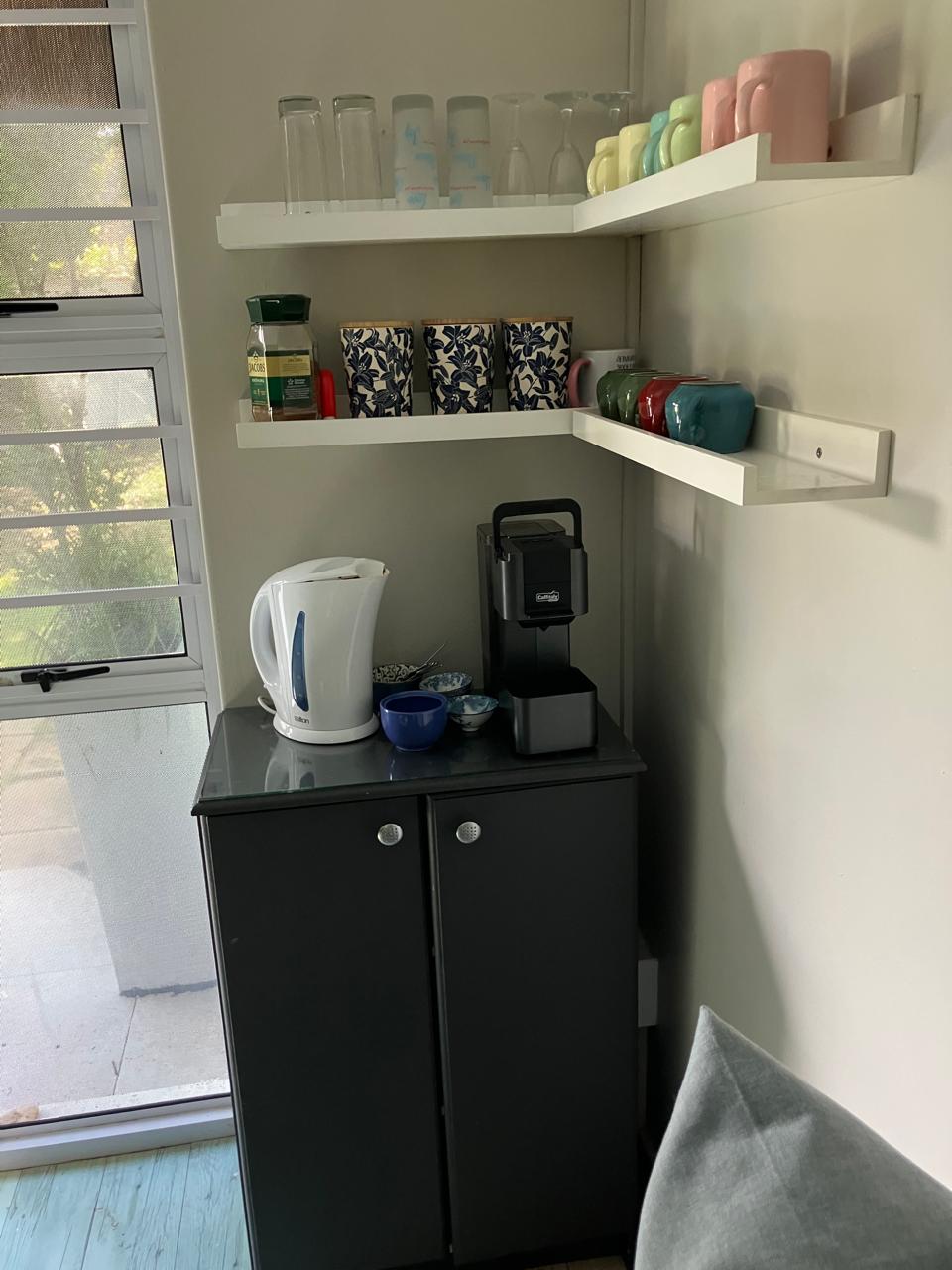 Complimentary coffee and tea corner for guests